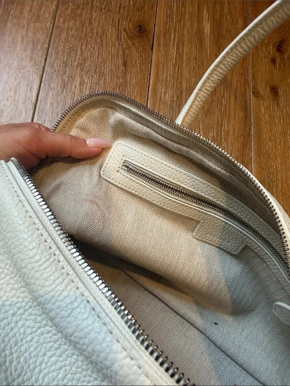 ELBORN Bonner Square Leather Bag – White